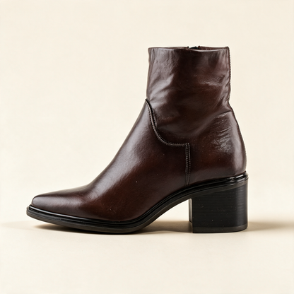 MJUS BRIO Chocolate ankle boots, outer side profile 