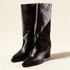MJUS SIENA Mocha knee-high boots, pair three-quarter view 