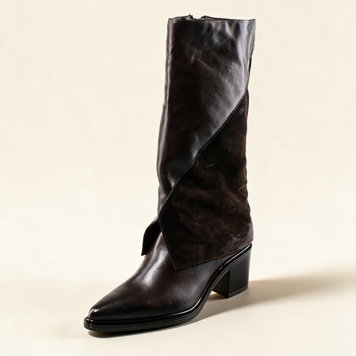 MJUS SIENA Mocha knee-high boots, single three-quarter view 