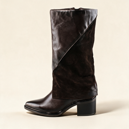 MJUS SIENA Mocha knee-high boots, outer side profile 