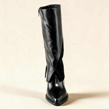MJUS SIENA Black knee-high boots, rear view 
