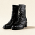 MJUS IONA Black mid-calf boots, pair three-quarter view 