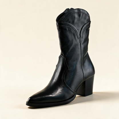 MJUS LUNA Black ankle boots, single three-quarter view 