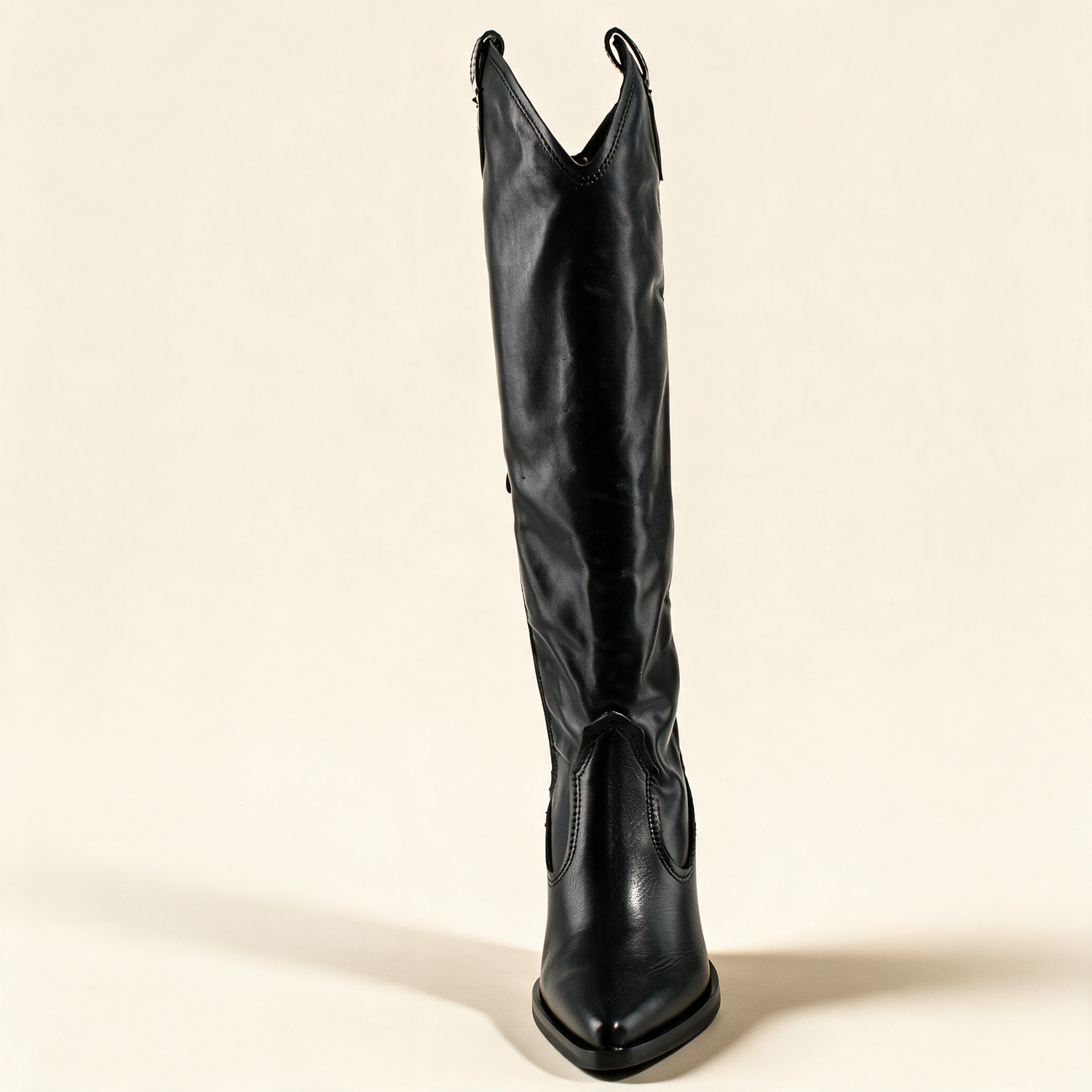 MJUS SORA Black knee-high boots, rear view 