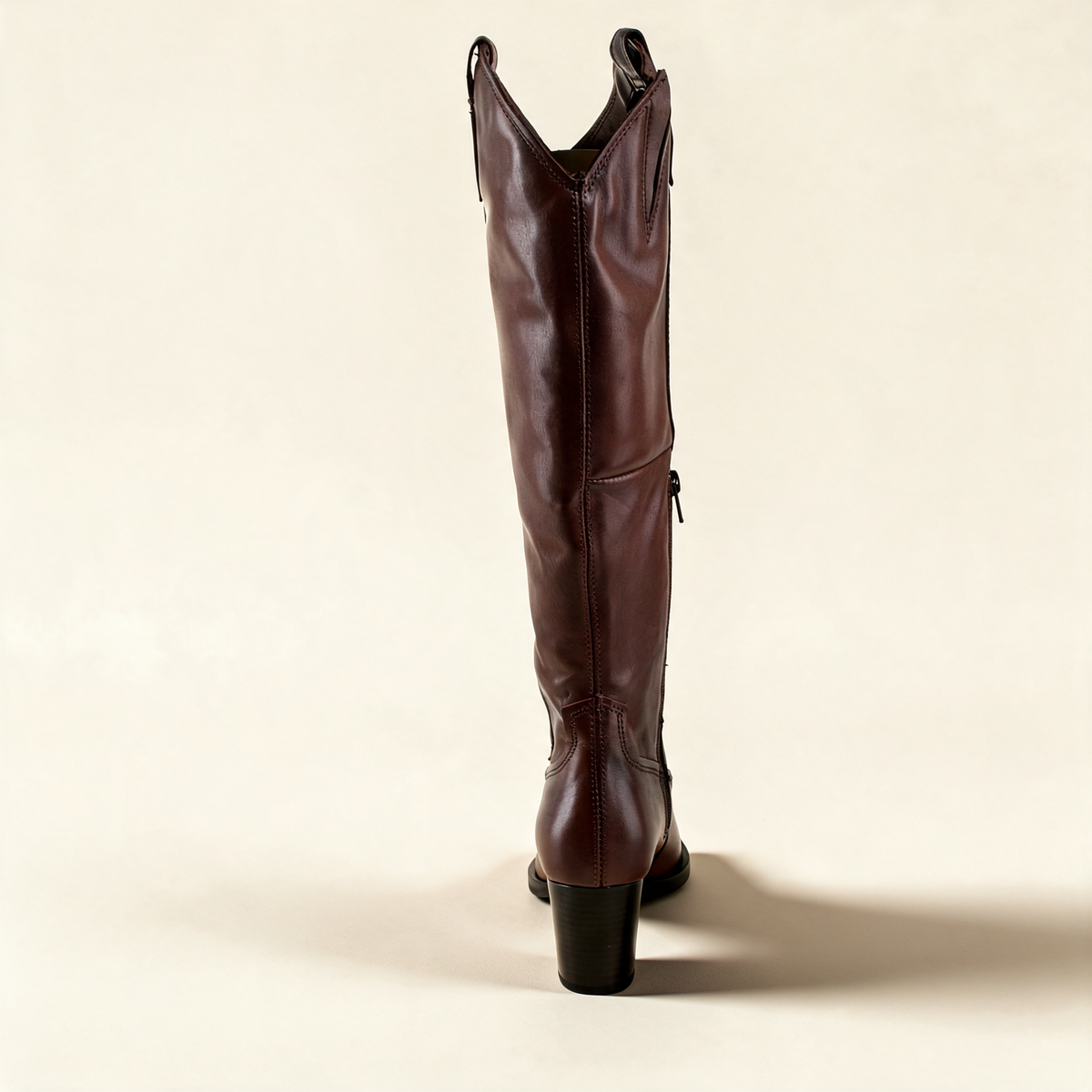MJUS SORA Chestnut knee-high boots, rear view 