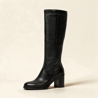 MJUS ELARA Black knee-high boots, single three-quarter view 