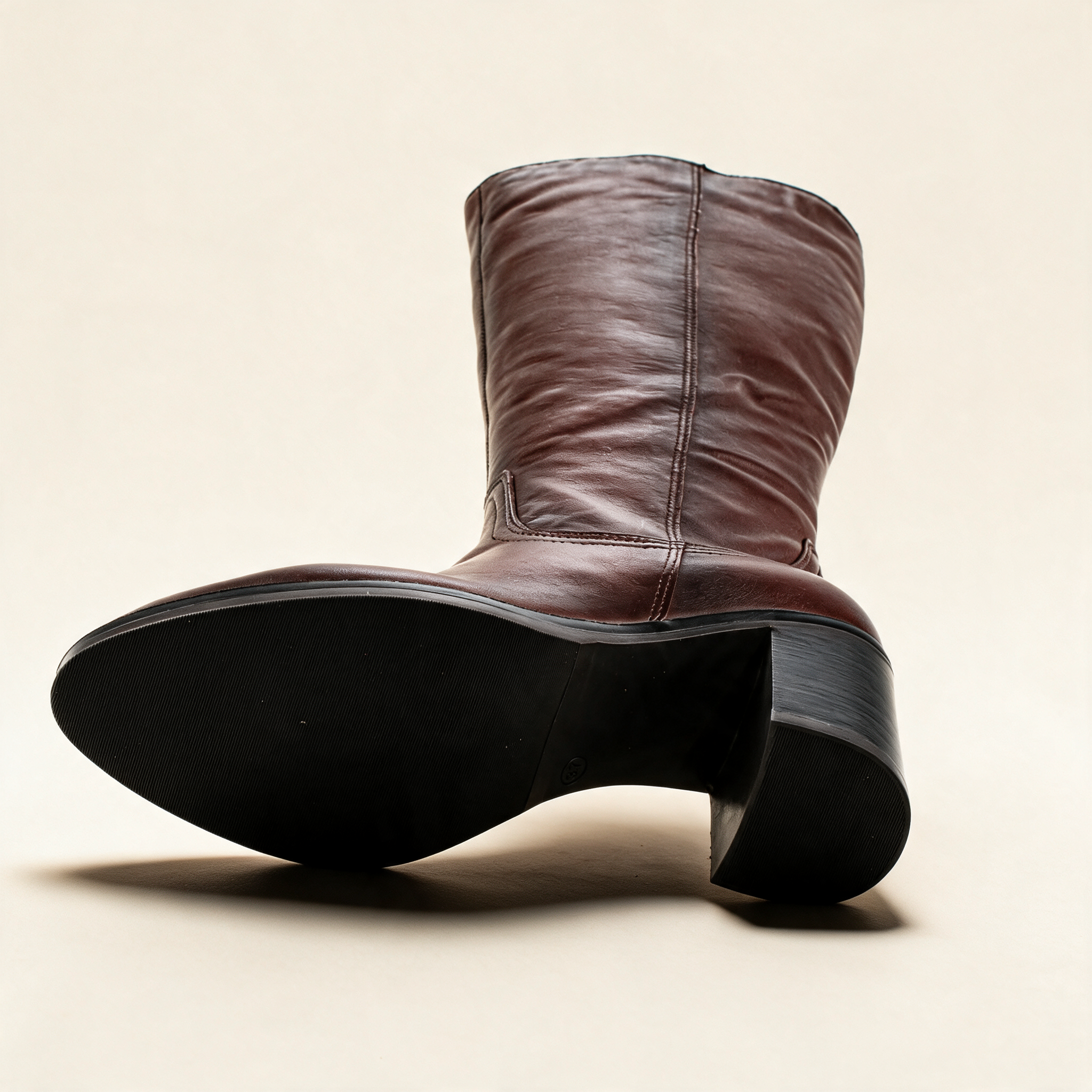 MJUS ELARA Chocolate knee-high boots, outsole view 