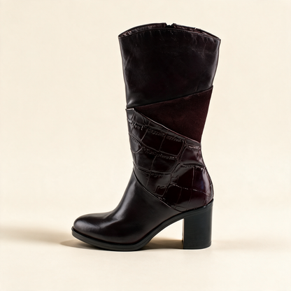 MJUS MARA Burgundy tall boots, outer side profile 