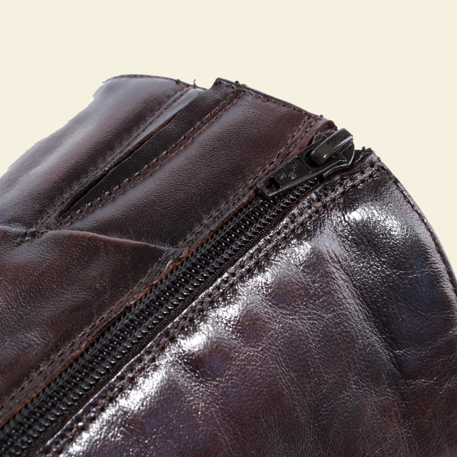 MJUS MARA Chocolate tall boots, hardware and construction detail 