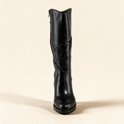 MJUS MARA Black tall boots, rear view 