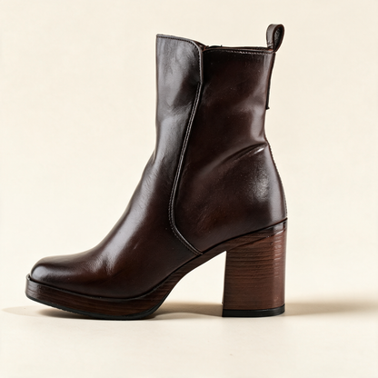 MJUS MADDALENA Chocolate ankle boots, outer side profile 