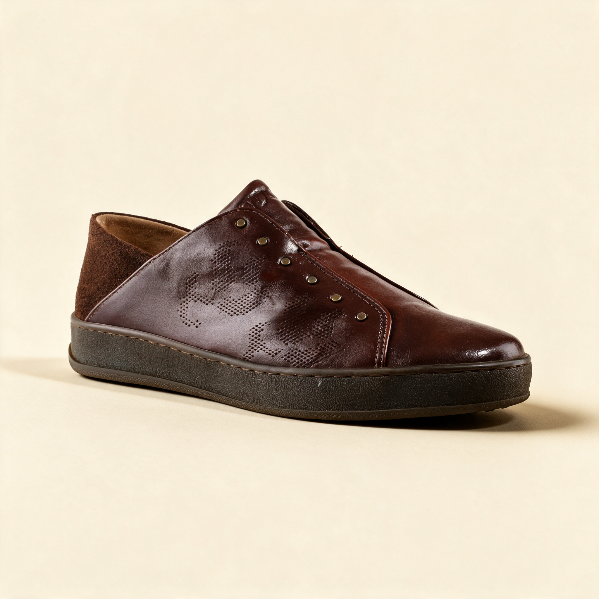 MJUS CORA Chocolate sneakers, single three-quarter view 