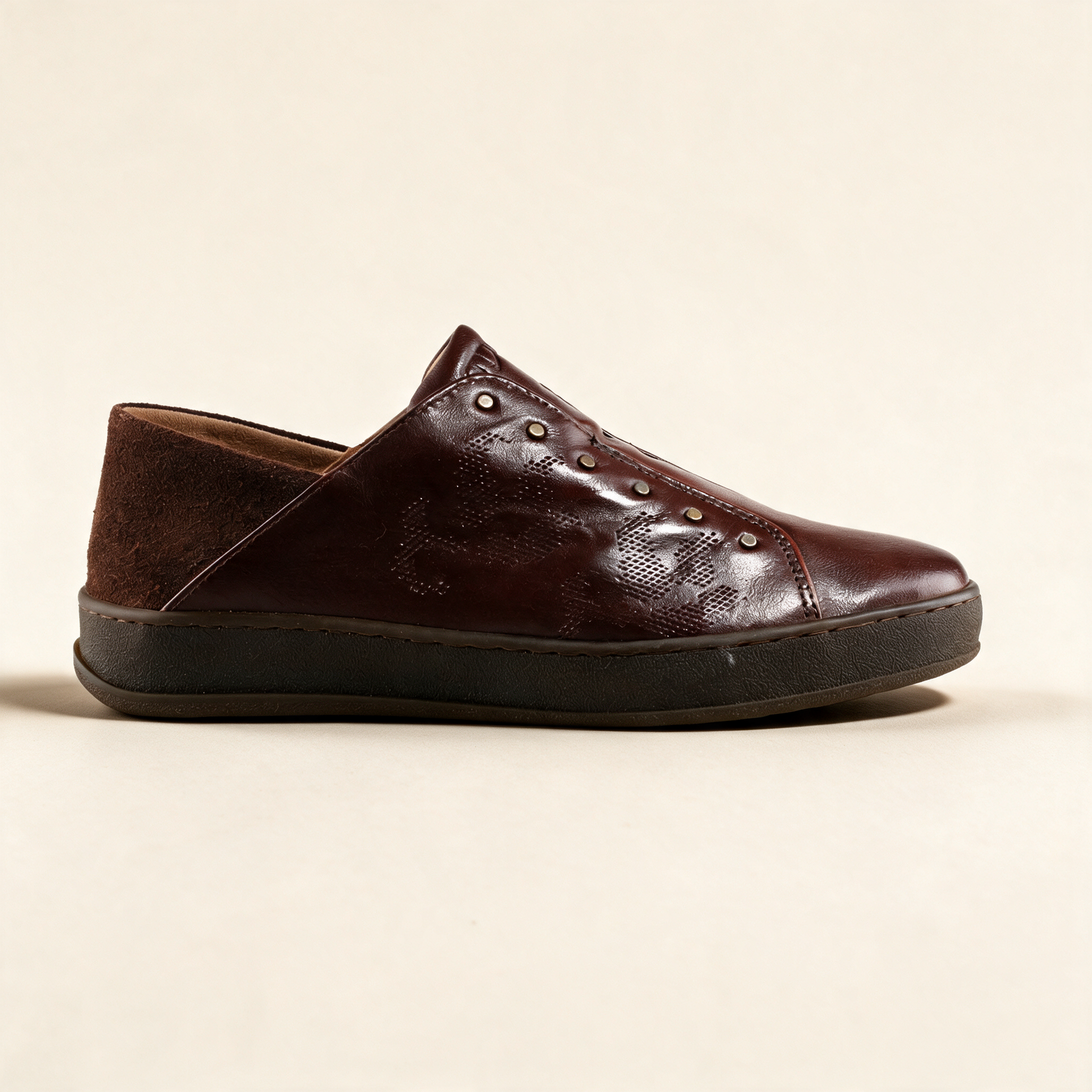 MJUS CORA Chocolate sneakers, outer side profile 