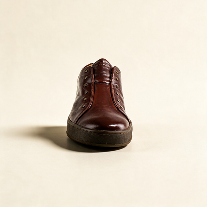 MJUS CORA Chocolate sneakers, rear view 