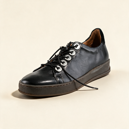 MJUS CETA Black sneakers, single three-quarter view 