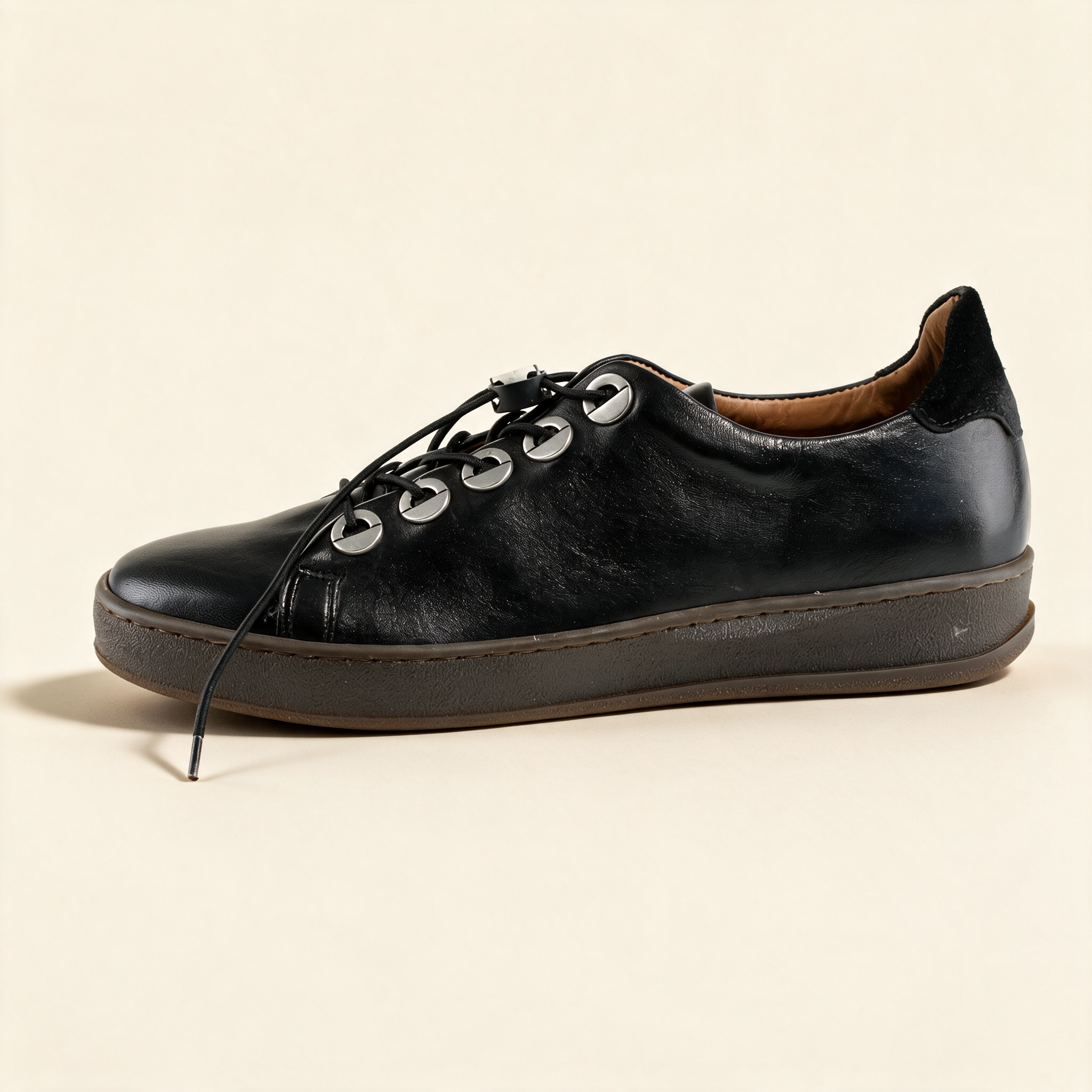 MJUS CETA Black sneakers, outer side profile 