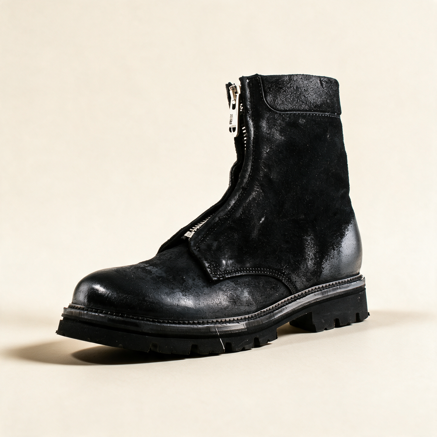 A.S.98 ORION Black ankle boots, single three-quarter view 