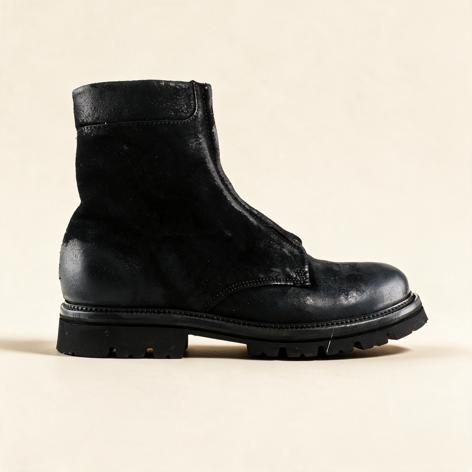 A.S.98 ORION Black ankle boots, outer side profile 