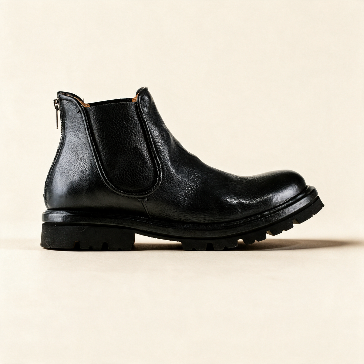 A.S.98 HENDRICK Black Chelsea boots, side profile 