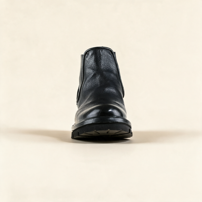 A.S.98 HENDRICK Black Chelsea boots, front view 
